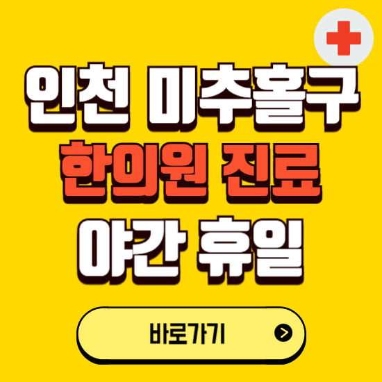인천 미추홀구 야간 휴일 한의원 한방병원 찾기 ❘ 24시 일요일 주말 연휴 응급진료 추천 잘하는 곳