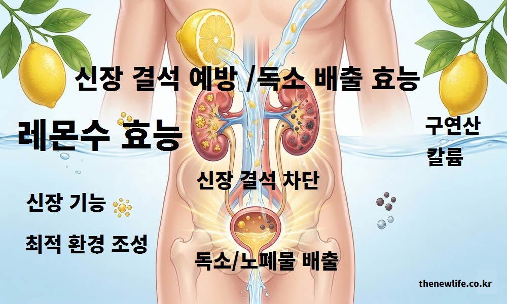 레몬수 효능 신장 결석 예방 독소 배출