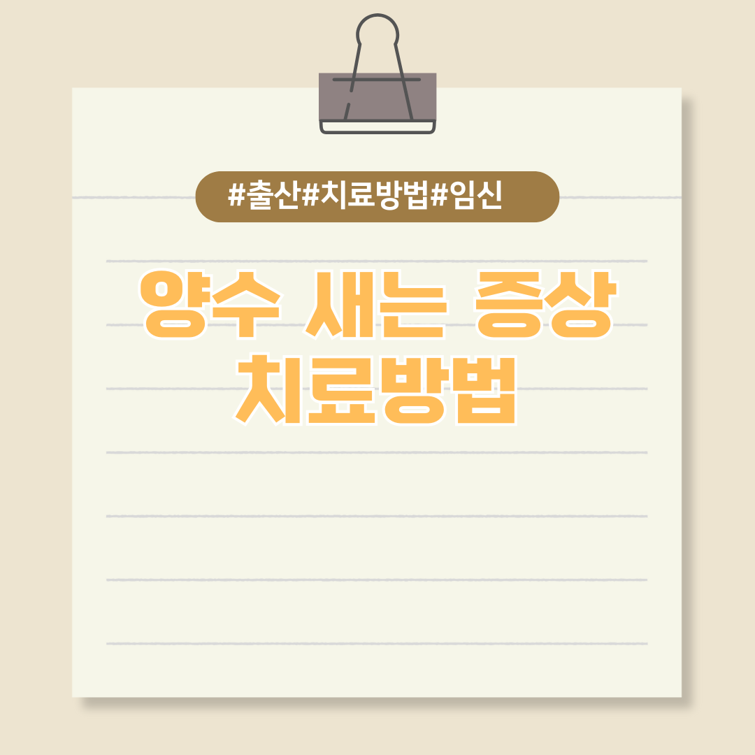 임신 중 양수가 샐 때 나타나는 증상 및 치료법 알아보기