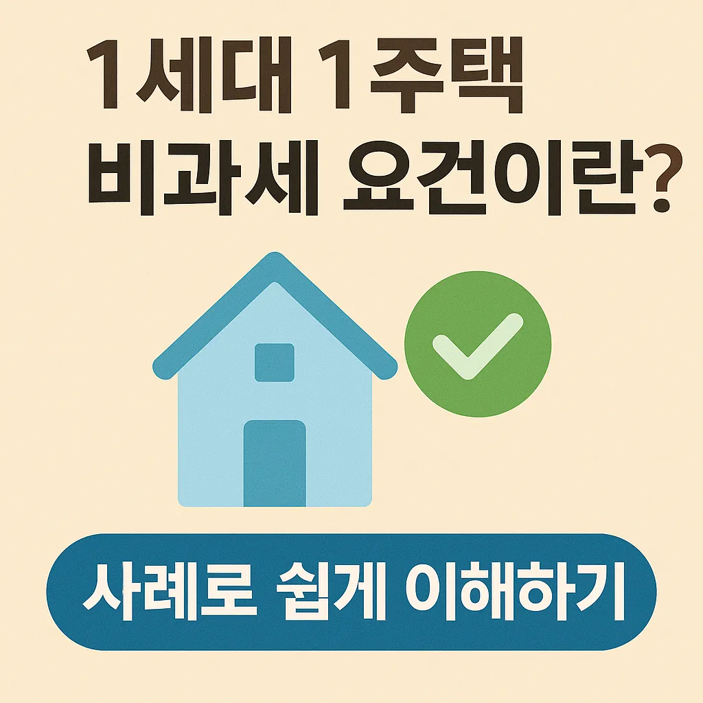 1세대 1주택 비과세 요건이란? 사례로 쉽게 이해하기