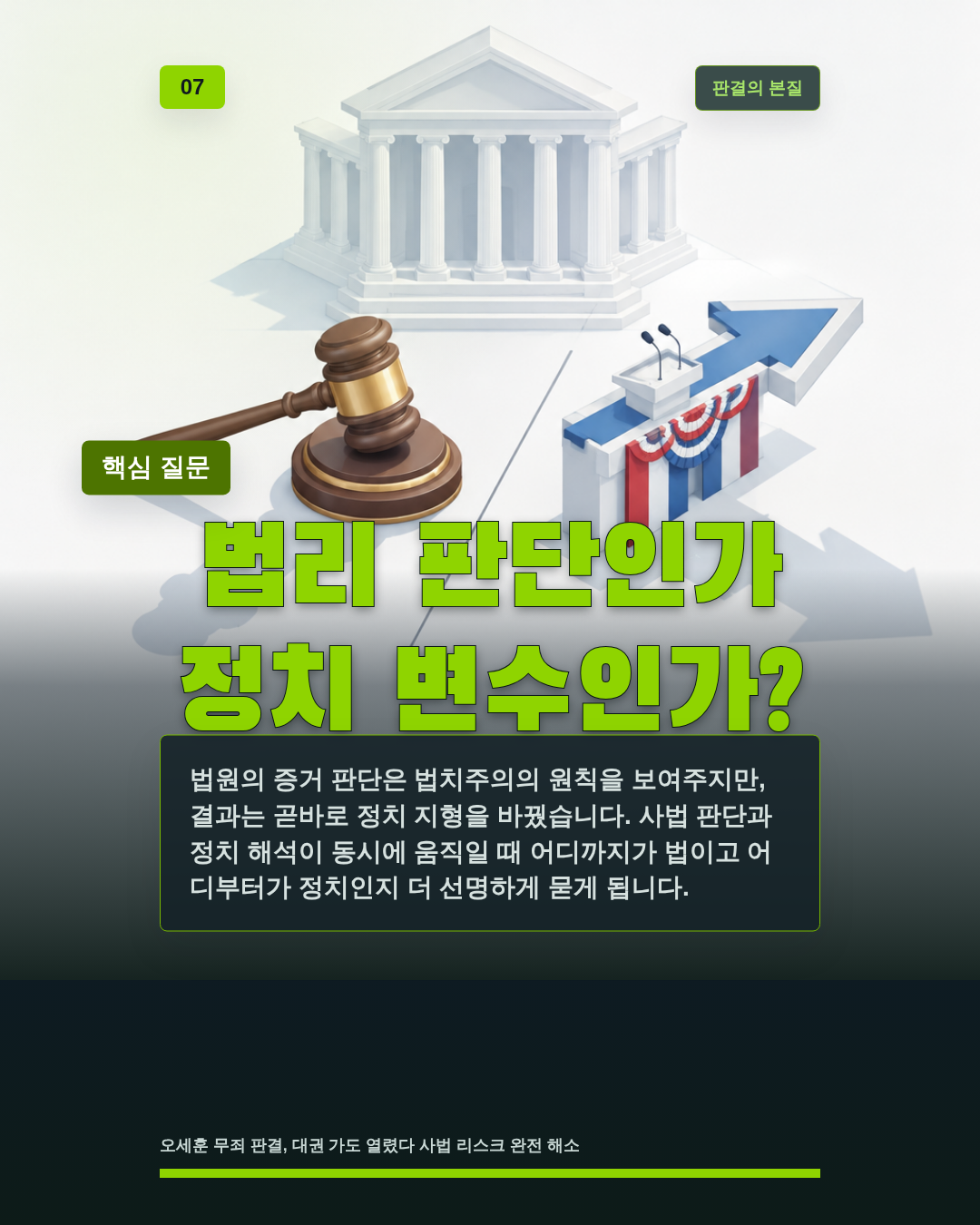 법리 판단인가 정치 변수인가?