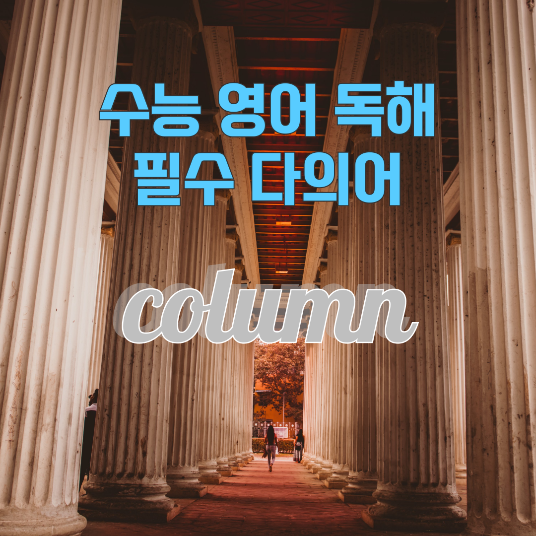 수능 영어 독해 필수 다의어 column 뜻과 예문