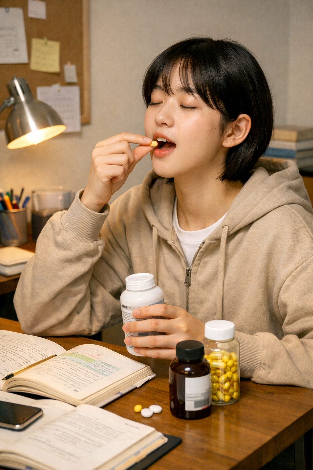 영양제 먹는 수험생