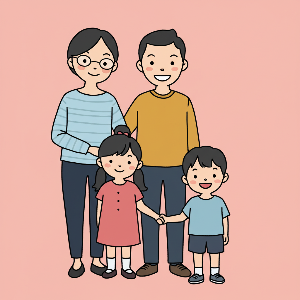 가족 구성원의 모습을 보여주는 이미지