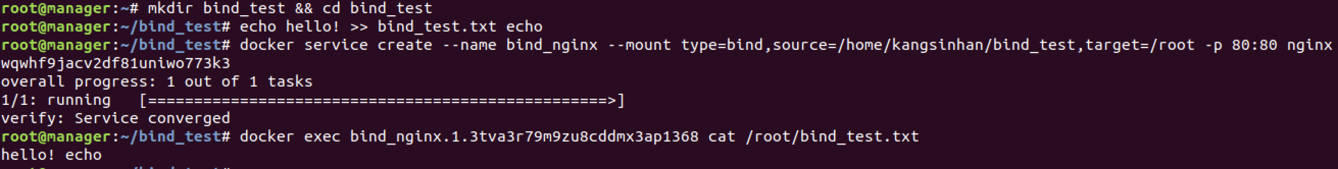 docker bind
