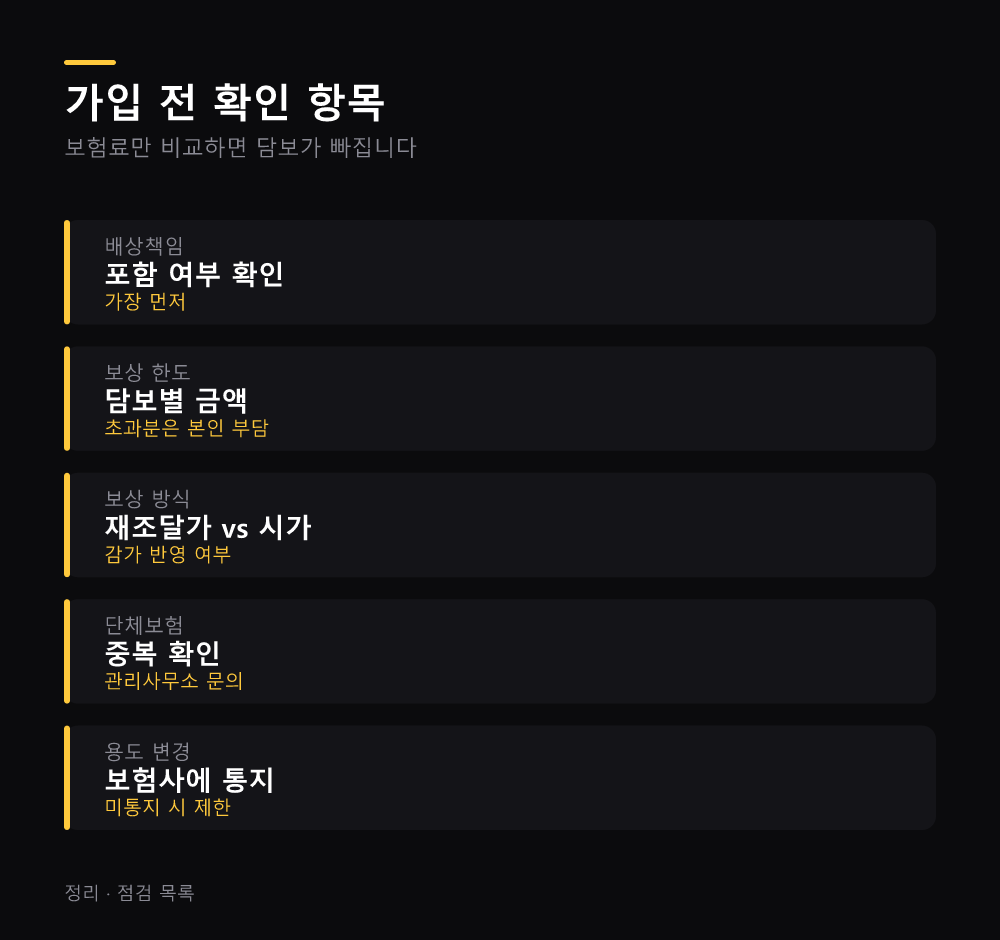 가입 전 확인 항목