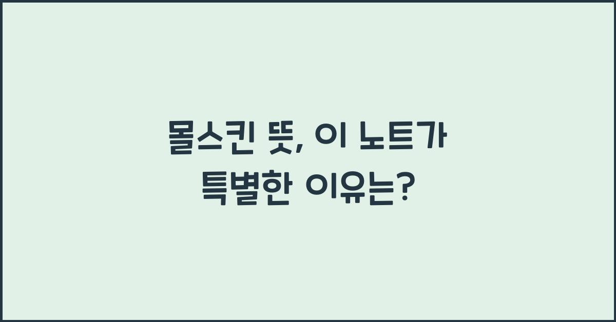 몰스킨 뜻