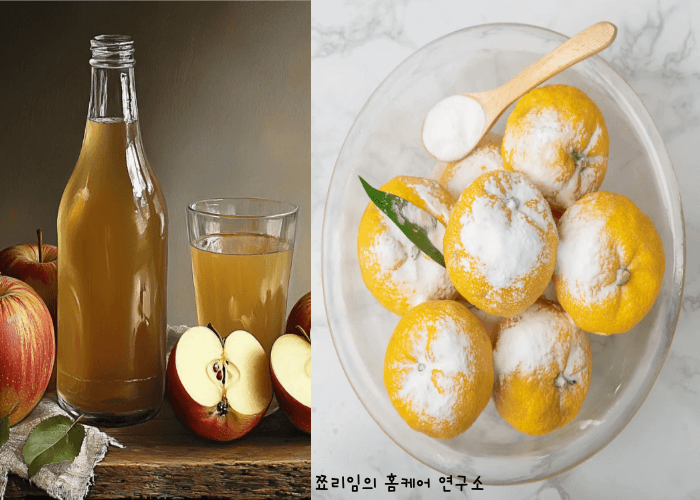 흰 티셔츠 누런때는 식초와 베이킹소다 사용