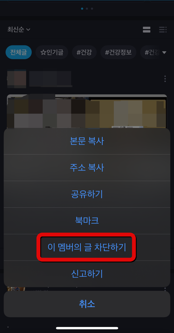 밴드멤버글차단