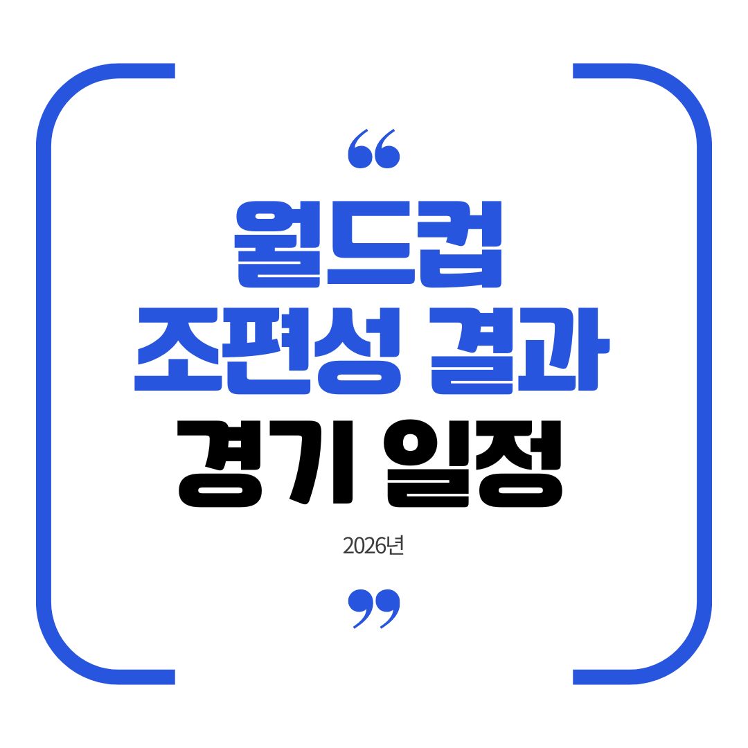 2026 FIFA 월드컵 조편성 및 일정