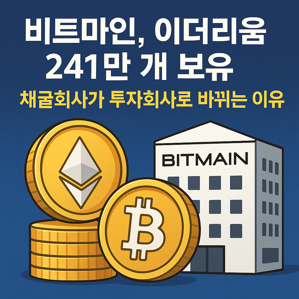 비트마인, 이더리움 241만 개 보유 — 채굴회사가 ‘투자회사’로 바뀌는 이유