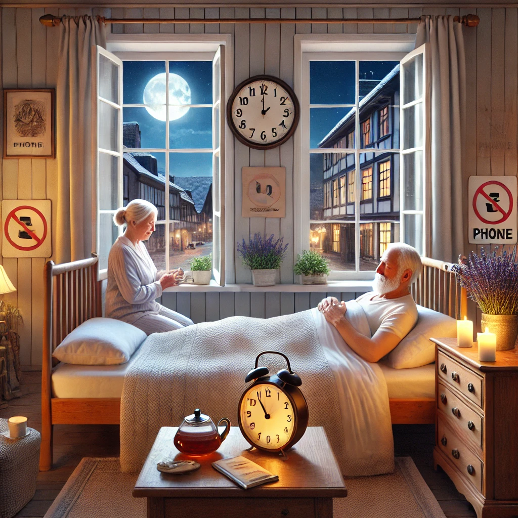 유럽노인의 수면문화와 특징 나타낸 그림