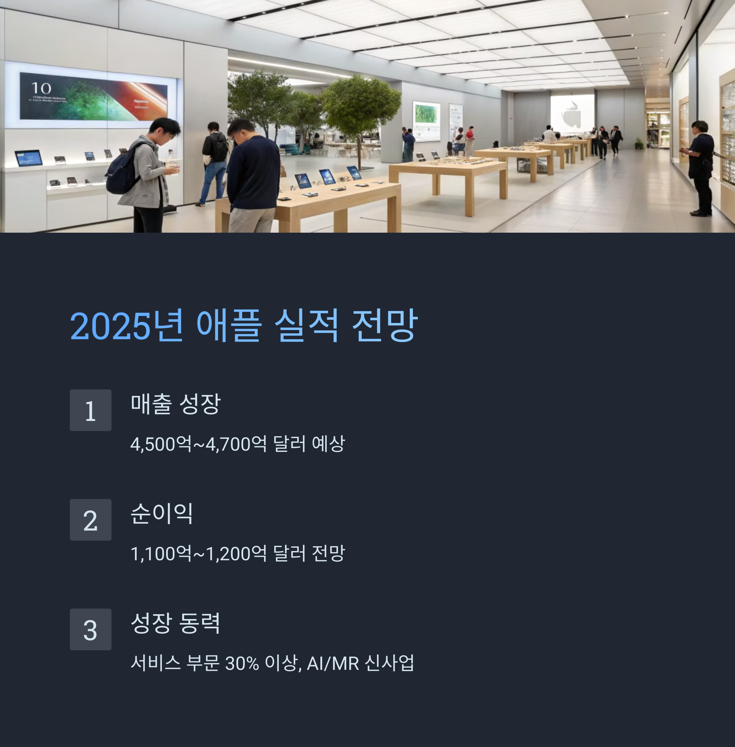 애플의 2025년 실적 전망