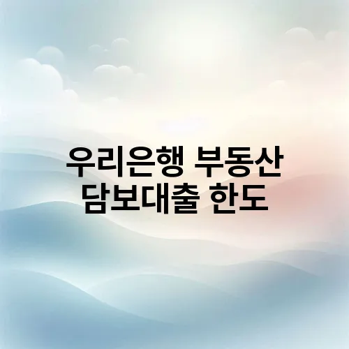 우리은행 부동산 담보대출 한도