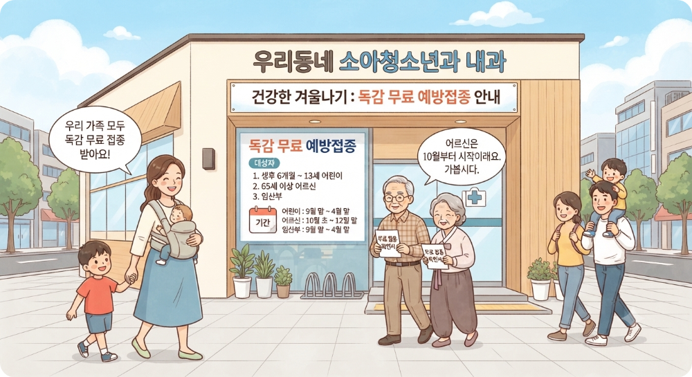 독감 무료접종 대상나이&middot;기간 이미지