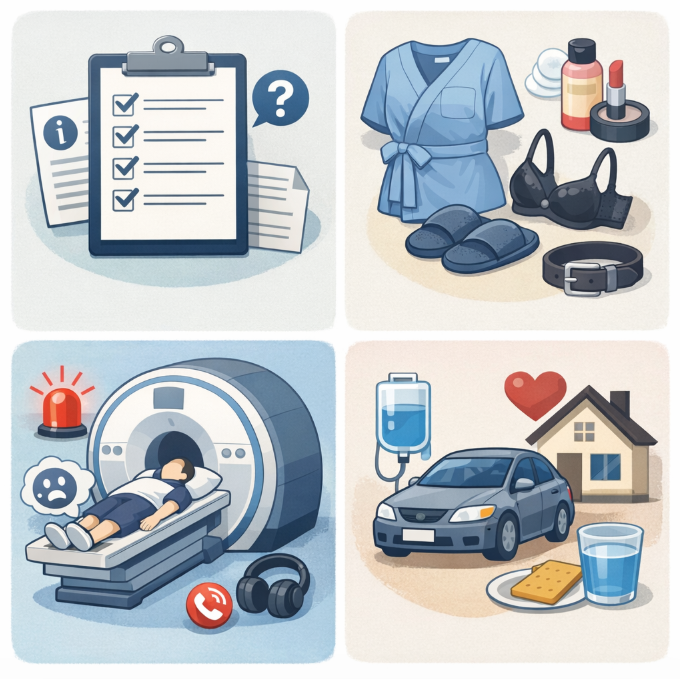 MRI 검사 전 체크리스트와 준비사항을 정리한 인포그래픽