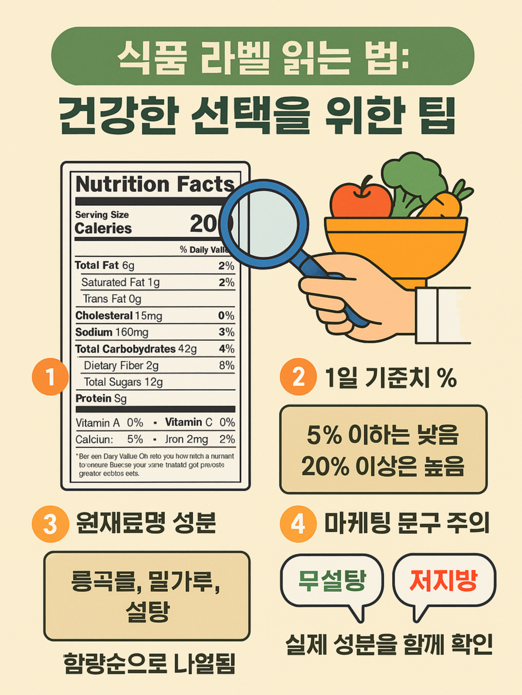 식품 라벨 읽는 법: 건강한 선택을 위한 팁