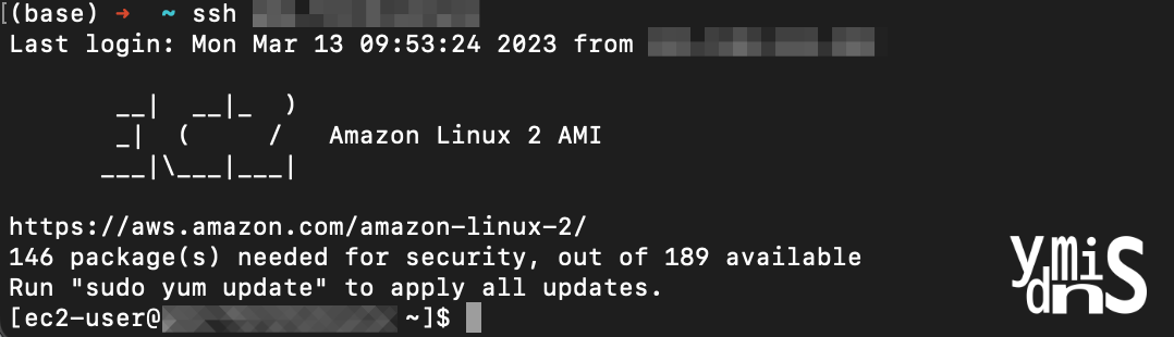 ec2 ssh 접속된 모습이다.