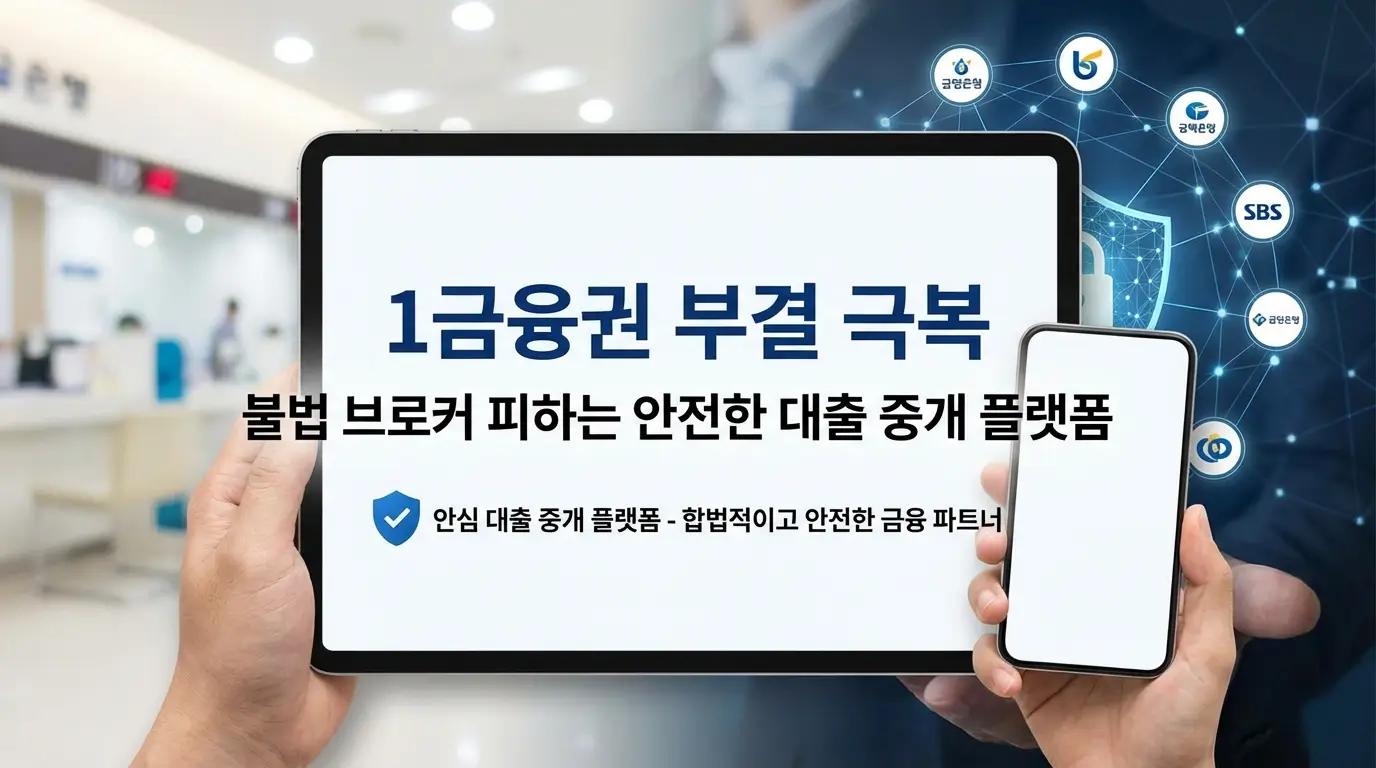 1금융권 부결 극복 및 불법 브로커 피하는 안전한 대출 중개 플랫폼