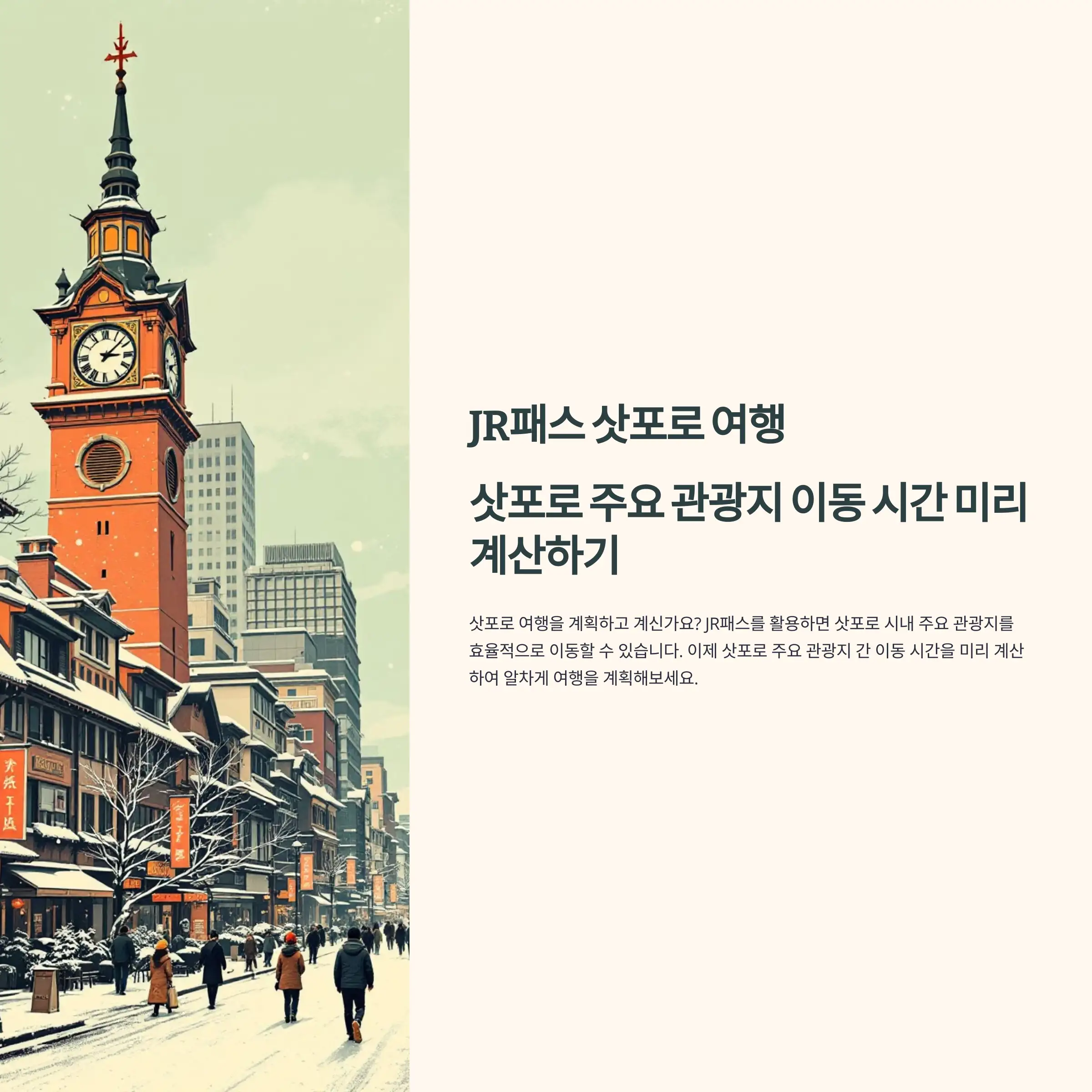 JR패스 삿포로 관광지 이동 시간 신치토세공항