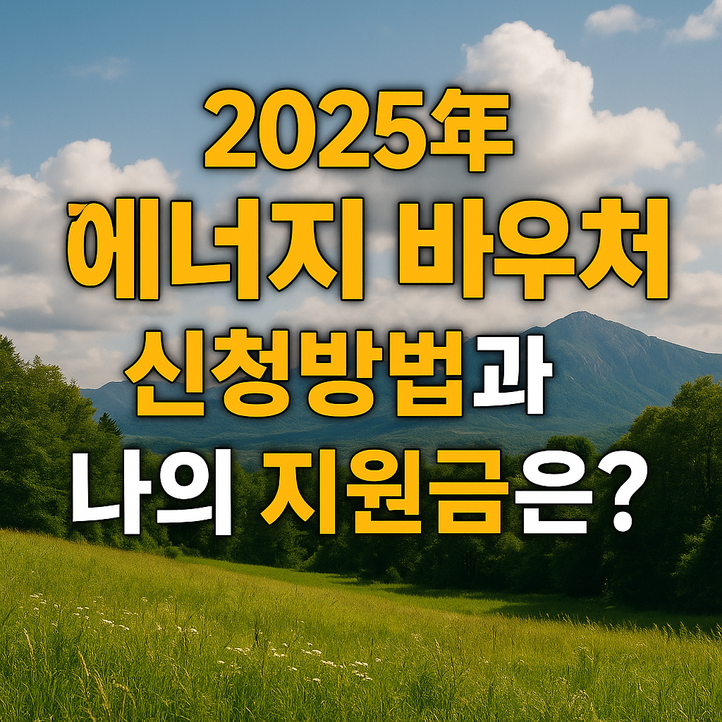 2025년 에너지 바우처 신청방법