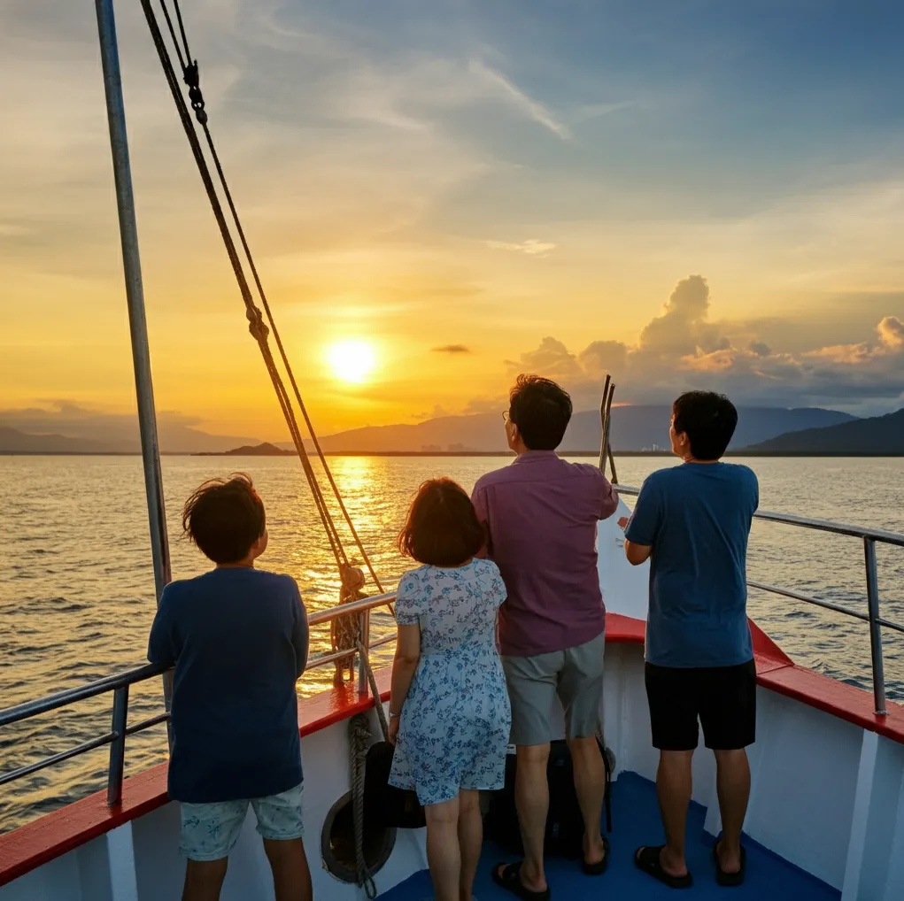 코타키나발루에서-석양보는-한국인-가족-09