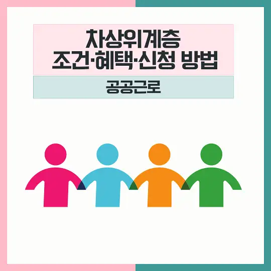 차상위계층 조건 혜택 신청 공공근로