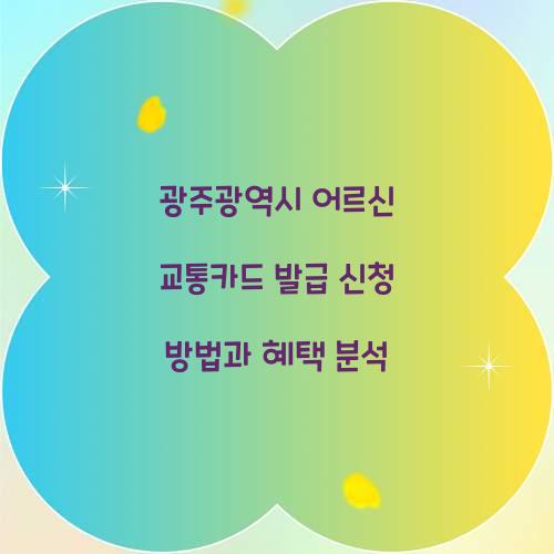 광주광역시 어르신 교통카드 발급