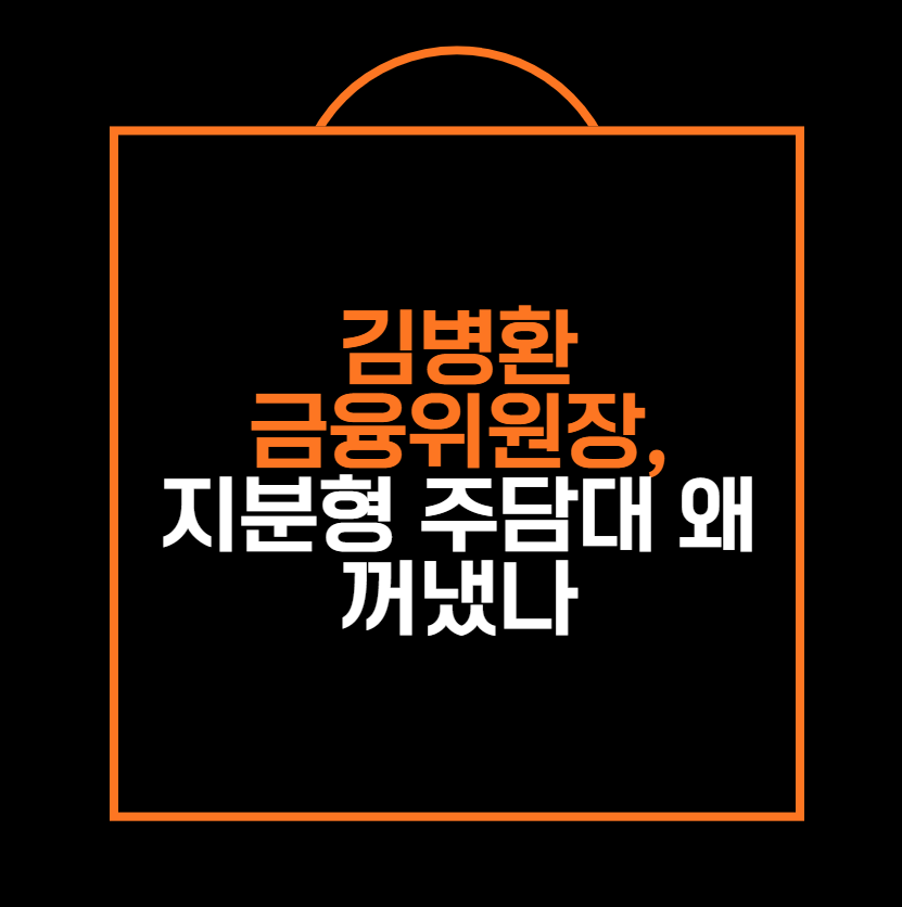 김병환 금융위원장, 지분형 주담대 왜 꺼냈나