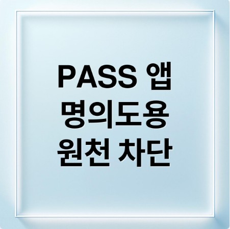 pass 앱 명의도용 방지 가이드