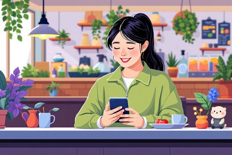 자영업자 부담경감크레딧 정부정책 확인하는 여성