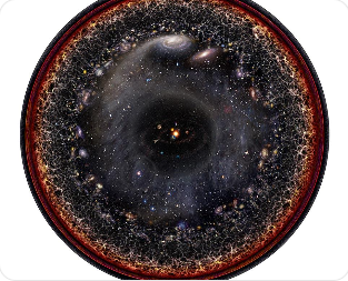 관측 가능한 우주의 경계를 설명하는 지평선 이미지