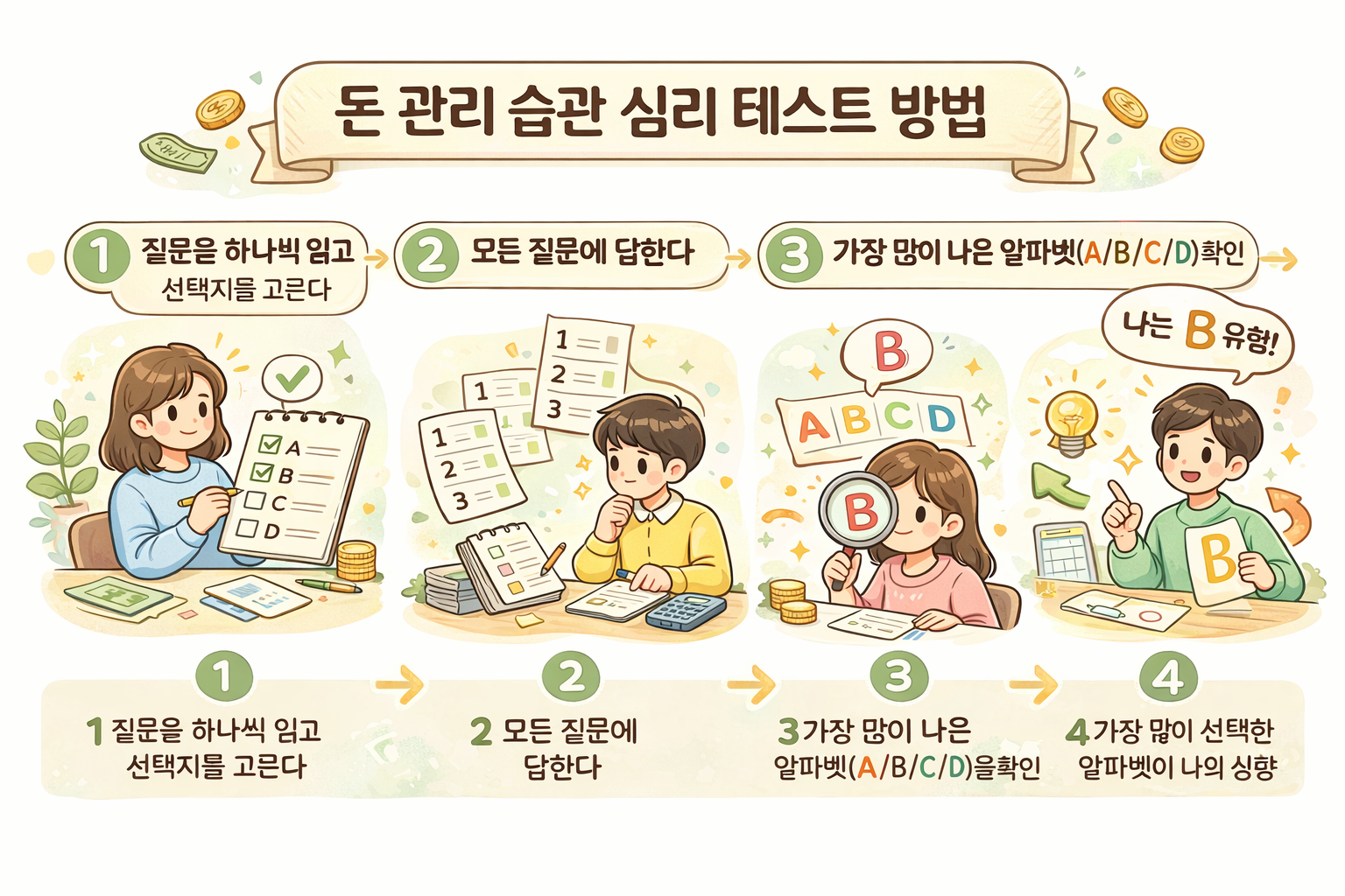 돈 관리 습관 심리 테스트 방법