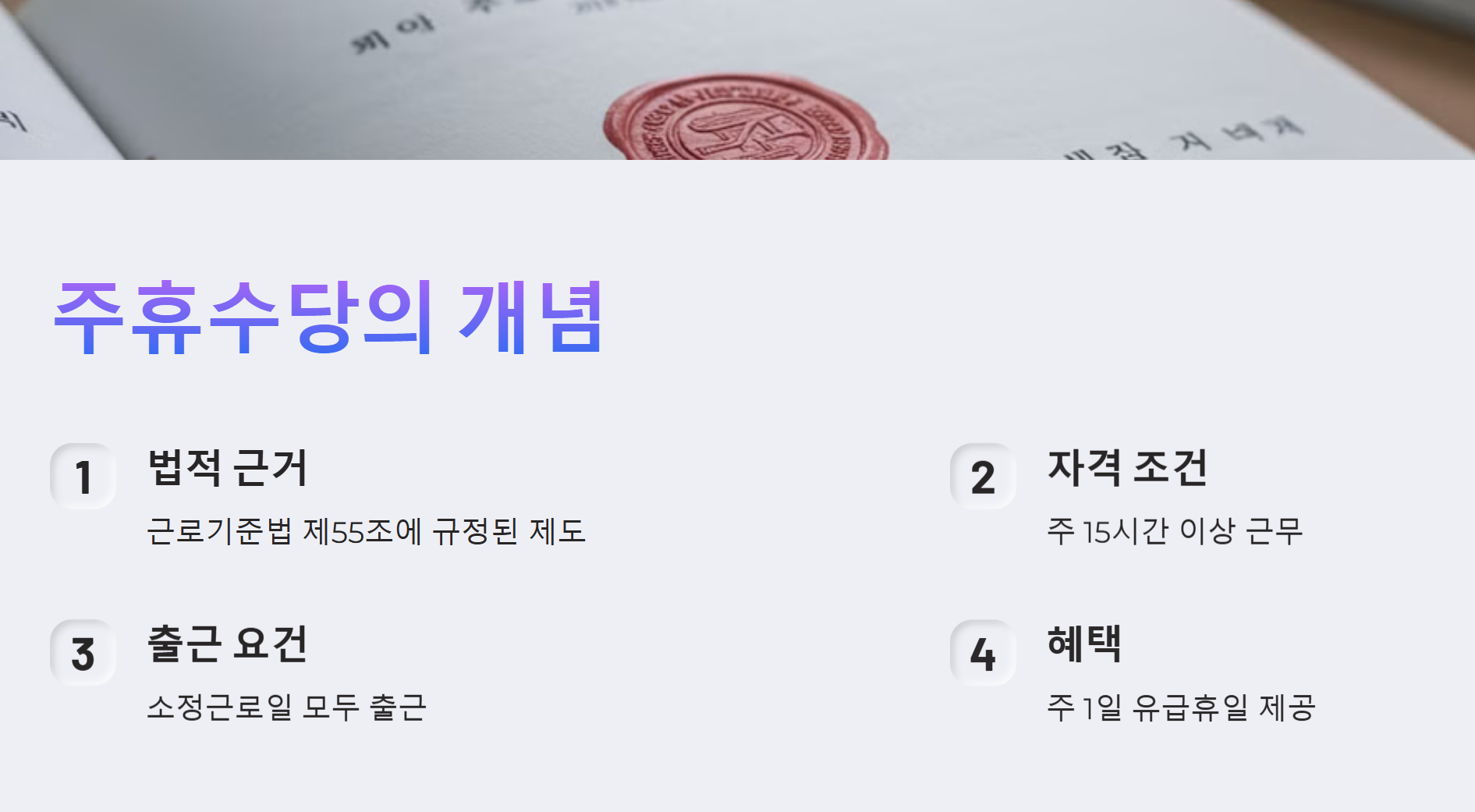주휴수당의 개념