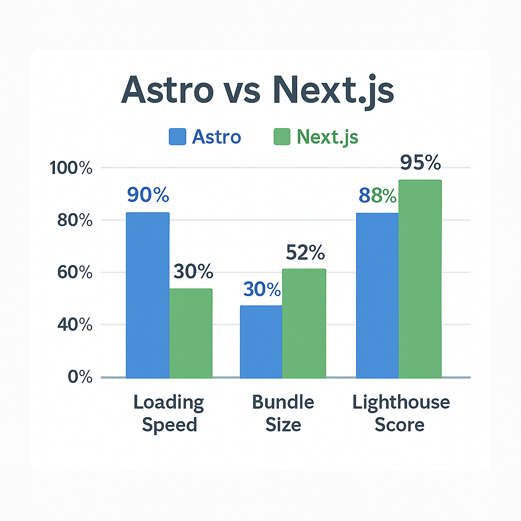 Astro vs Next.js 성능 비교 차트