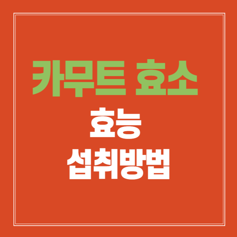 카무트 효소 효능 및 섭취방법