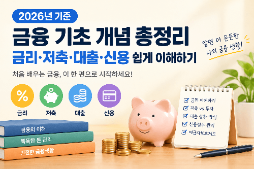 금융 기초 개념 총정리, 금리·저축·대출·신용 쉽게 이해하기