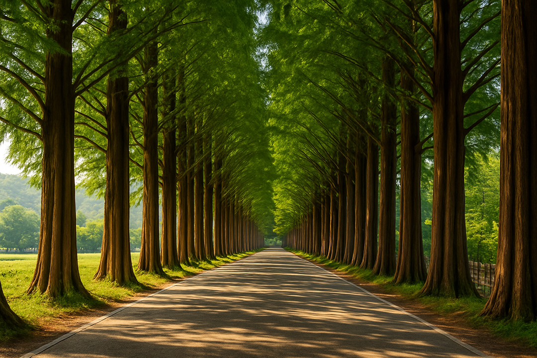 담양 메타세쿼이아길 실사풍 이미지