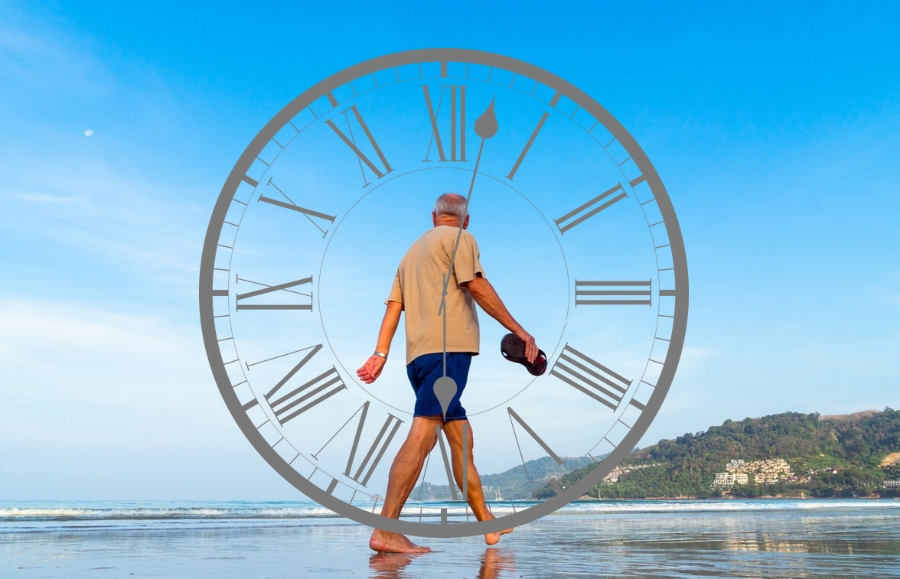 아침 6시에 운동하는 노인