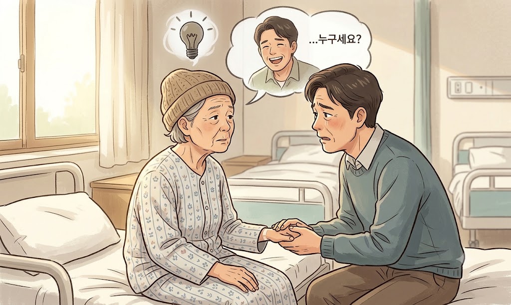 치매로 자식을 알아보지 못하는 모습