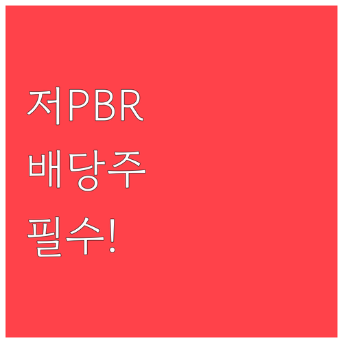 재무 안정성이 좋은 저PBR 배당주 ..