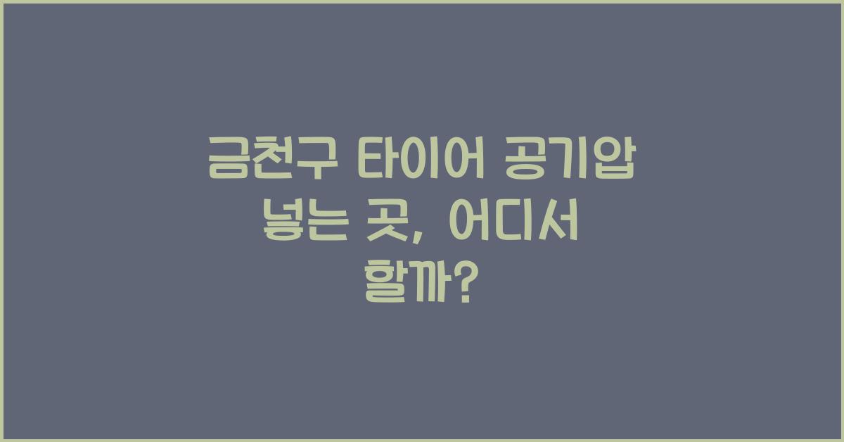 금천구 타이어 공기압 넣는 곳