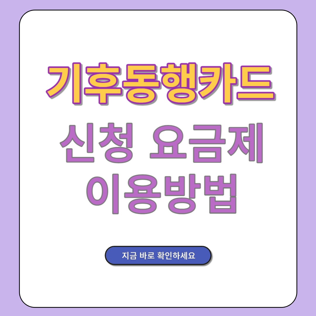 기후동행카드 신청 요금제 이용방법
