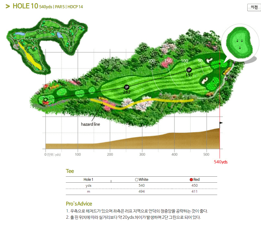 글렌로스 골프클럽 코스공략도 10