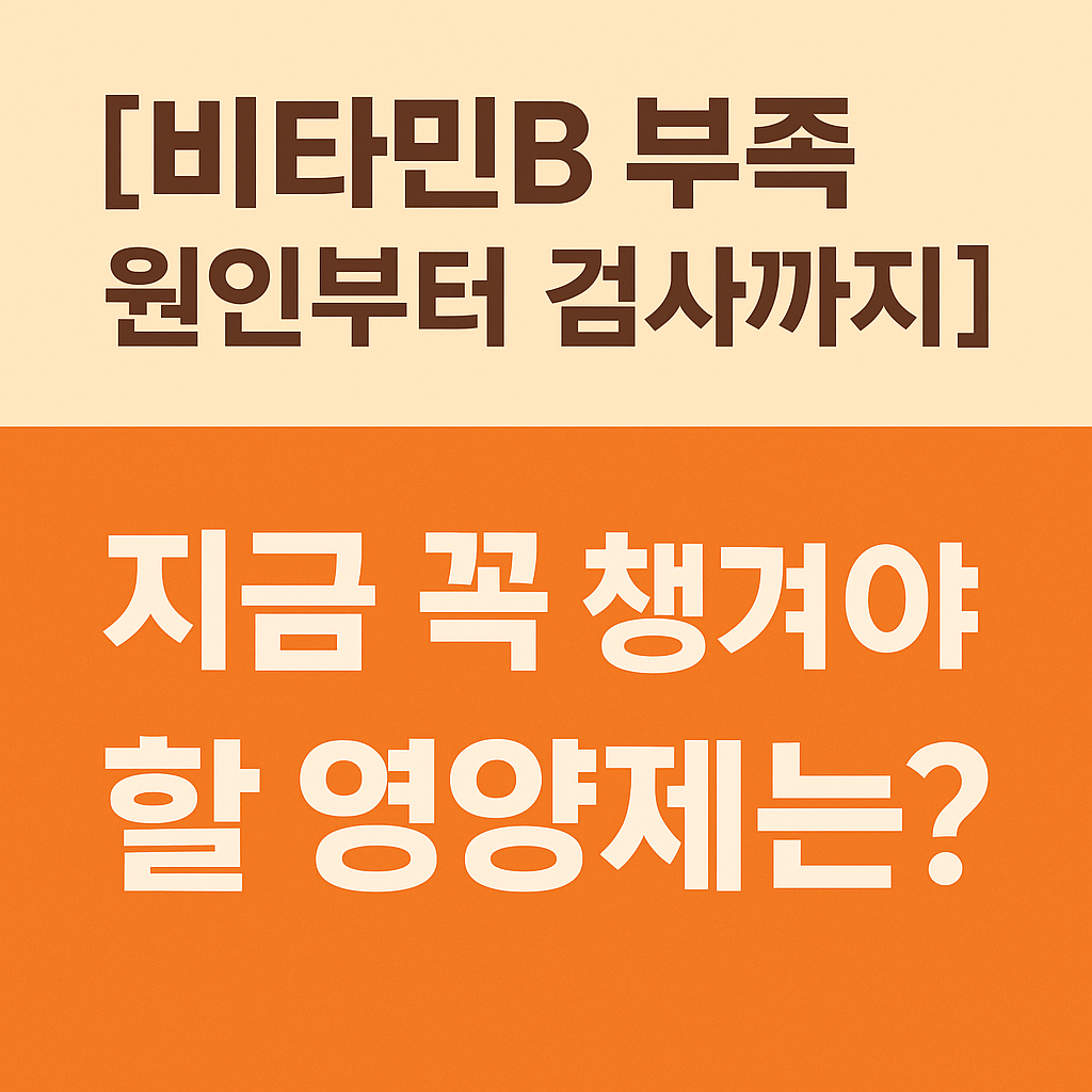 [비타민B 부족 원인부터 검사까지] 지금 꼭 챙겨야 할 영양제는?