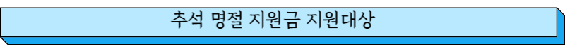 추석 명절 지원금 지원대상
