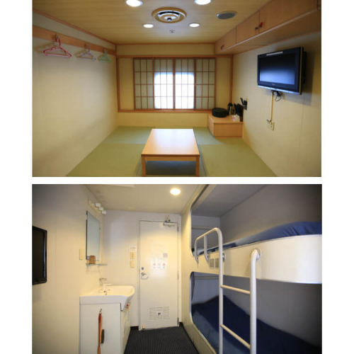 뉴카멜리아호 특별실 1등 5인양실, 1등 2인실 내부