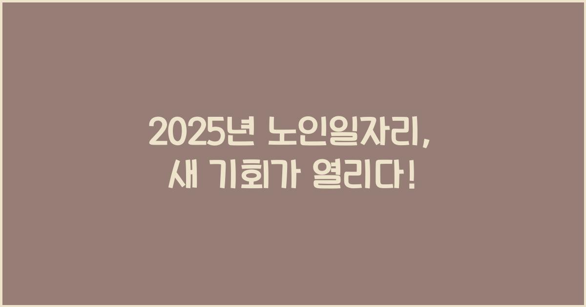 2025년 노인일자리