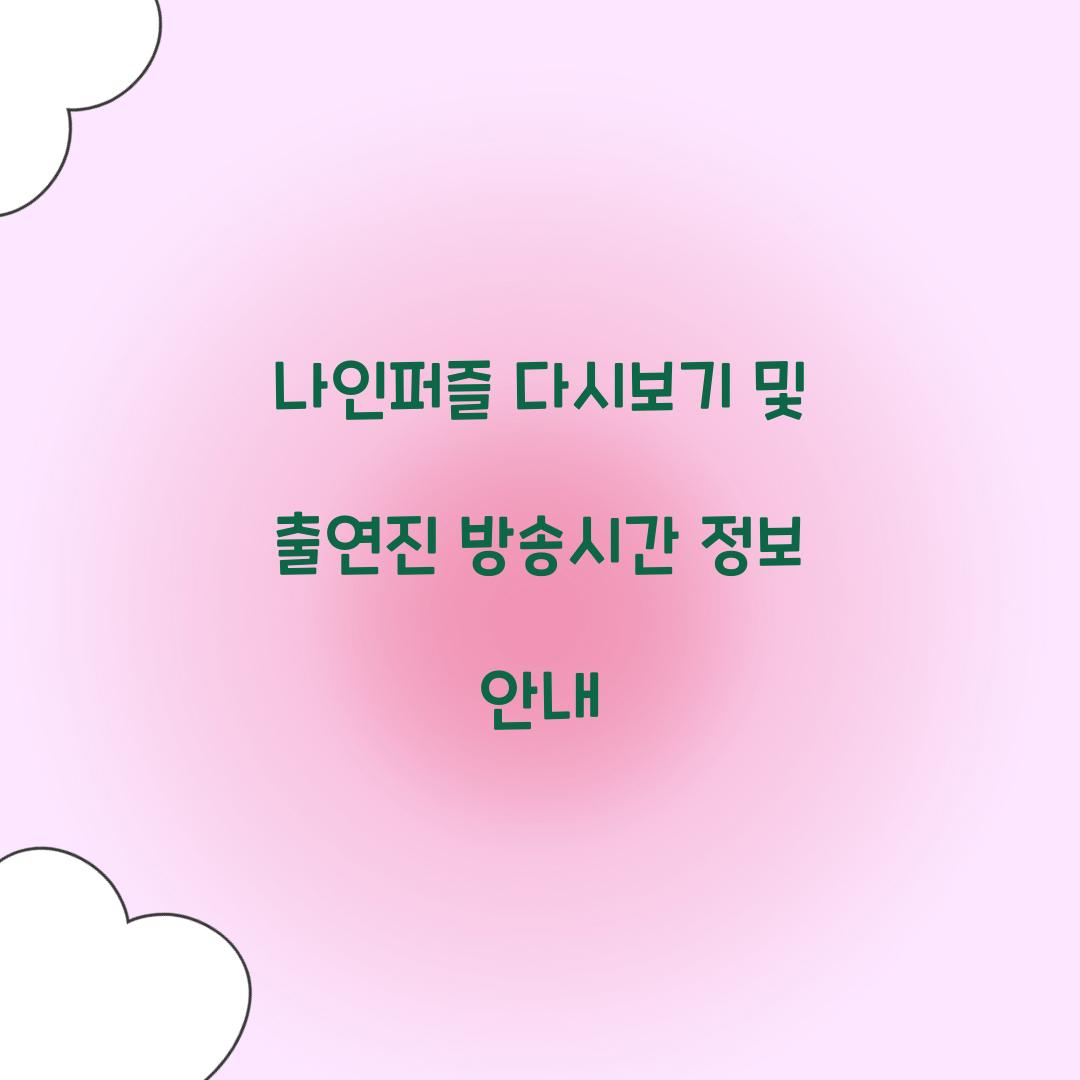 나인퍼즐 다시보기