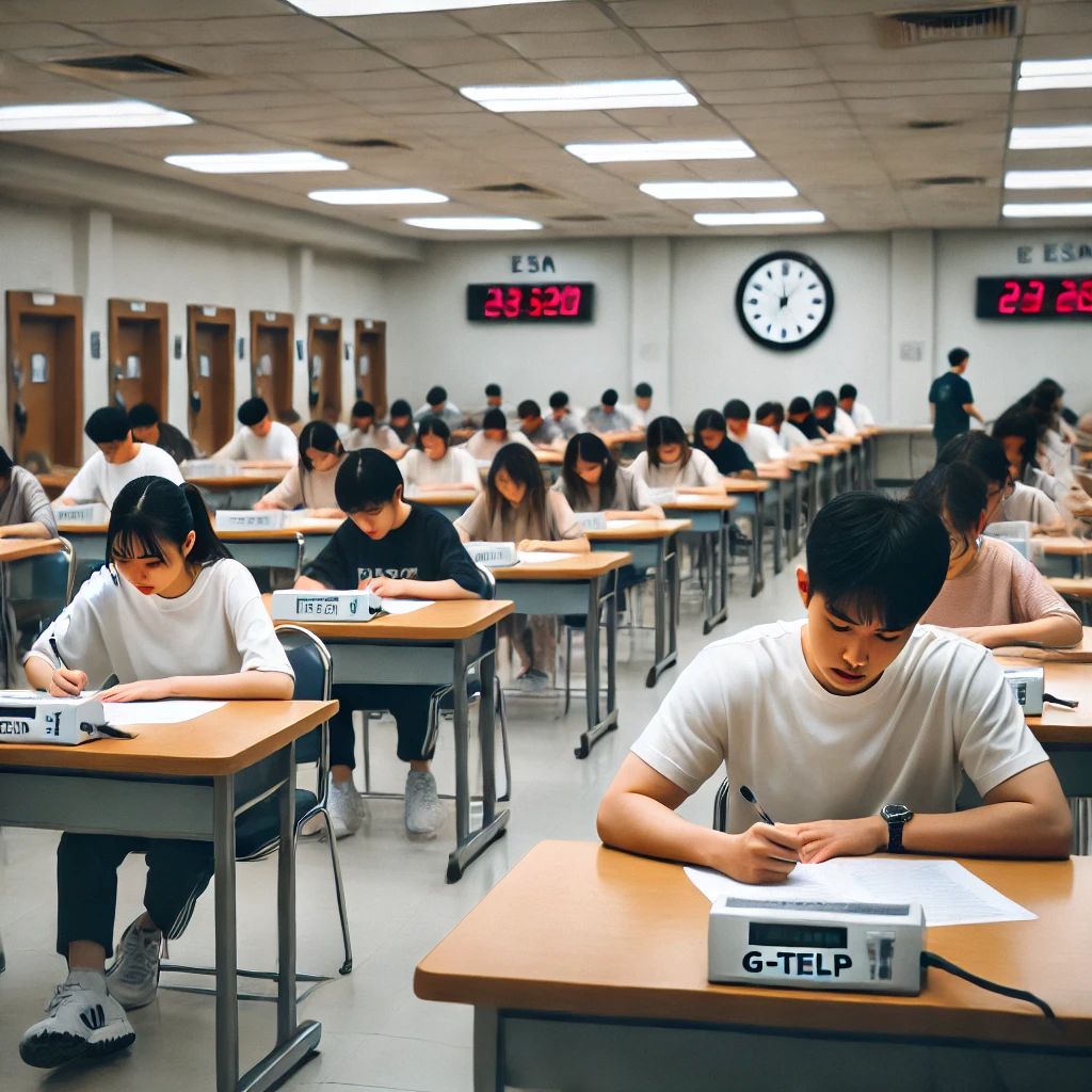 지텔프 고사장에서 사람들이 시험보는 모습